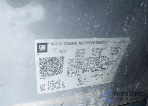 2019 GMC Terrain Sle z USA, uszkodzony, nr VIN 3GKALTEVXKL401339